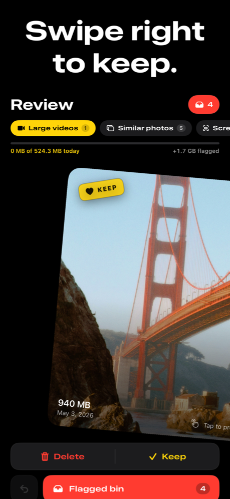 Declutter — kept photos preview