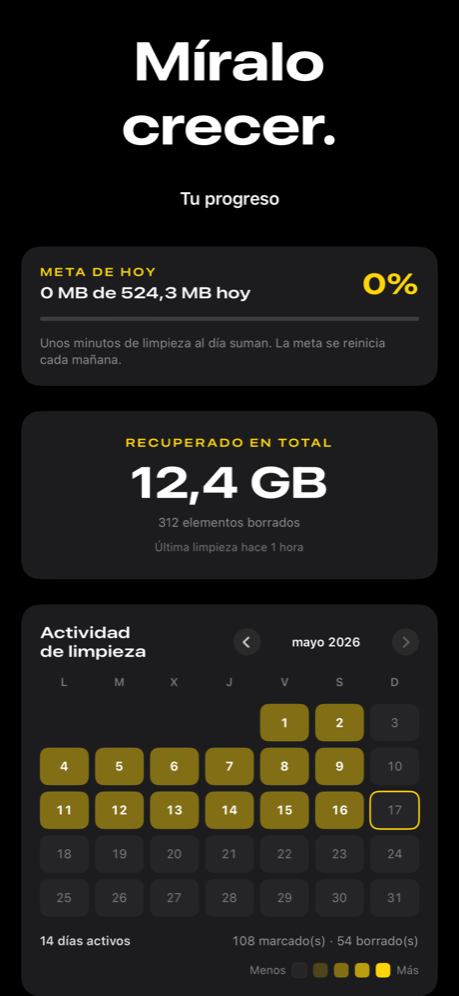 Declutter — estadísticas de limpieza
