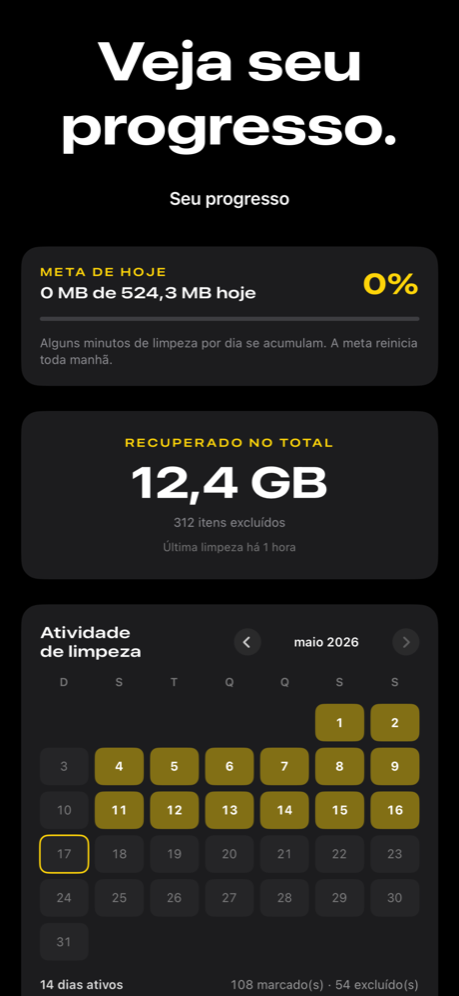 Declutter — estatísticas de limpeza