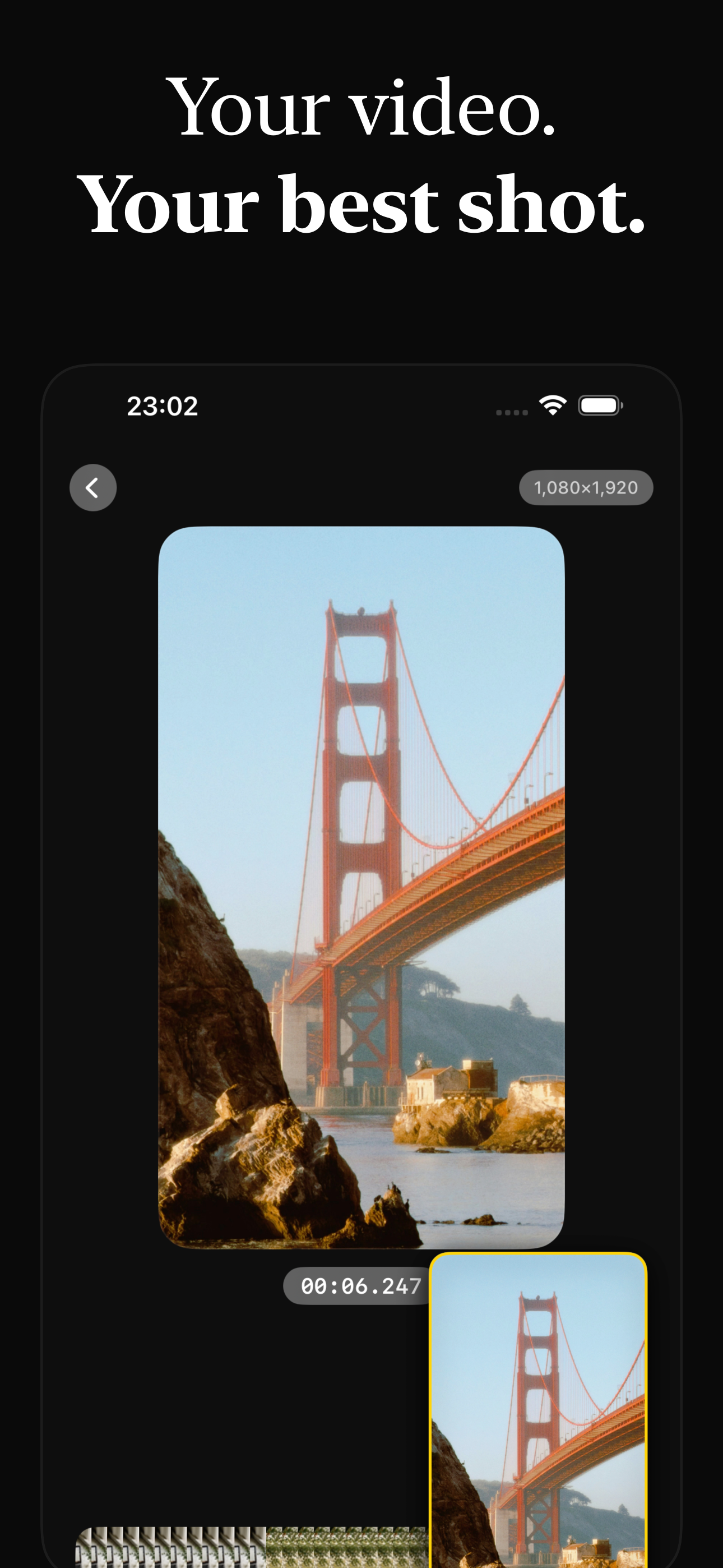 Thumbs — exporting a bridge photo from video