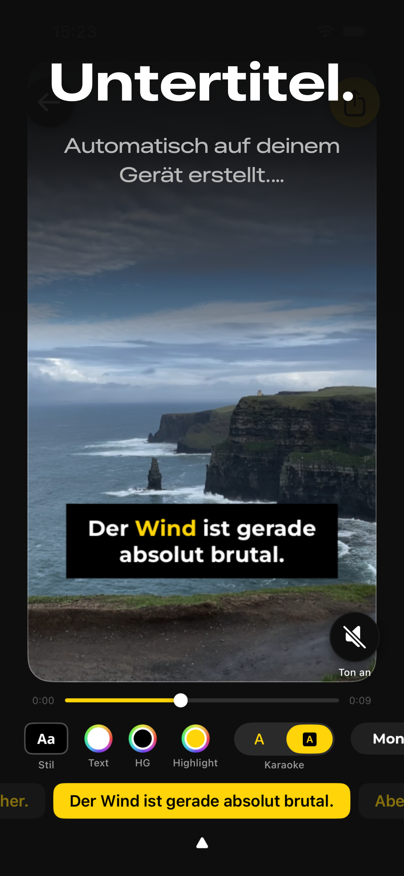 Video Captions — automatisch generierte Untertitel