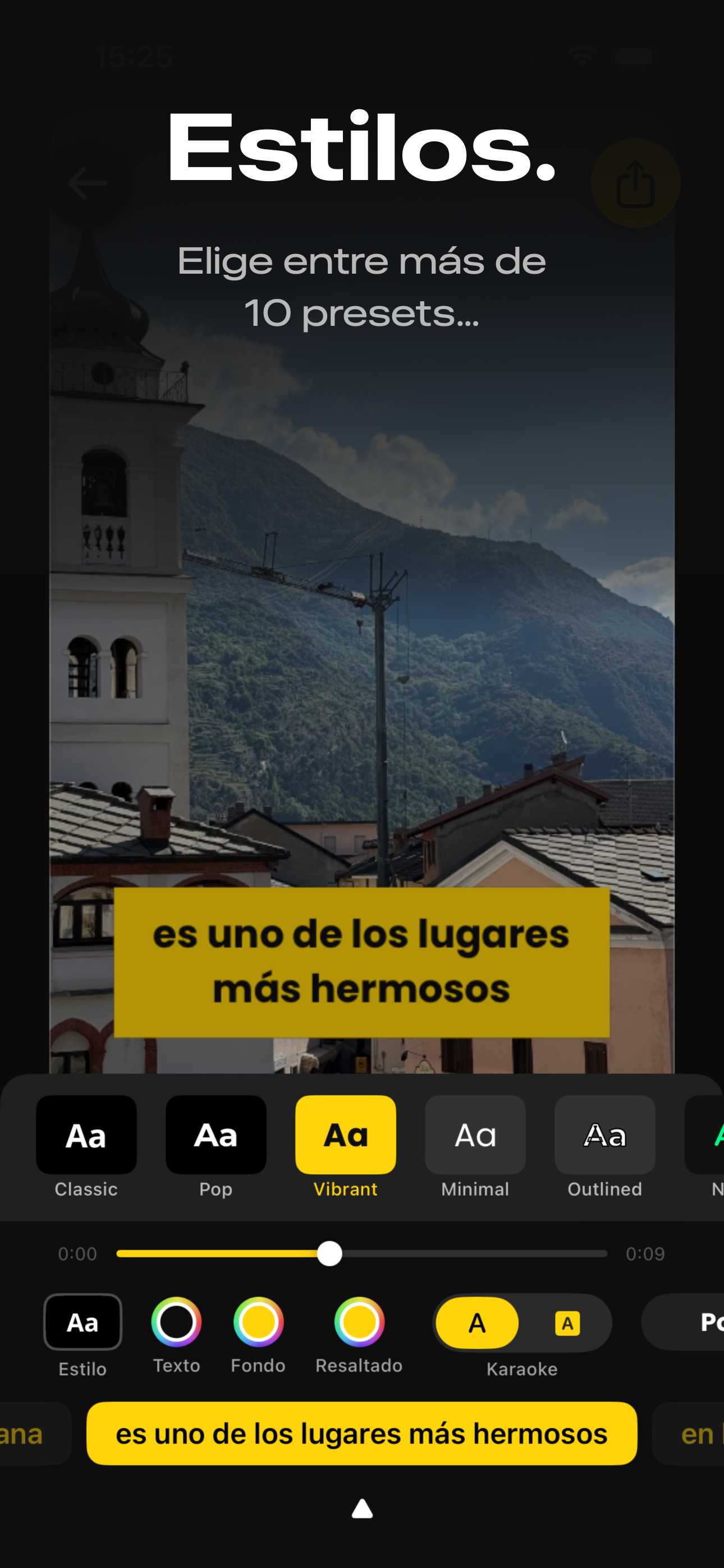 Video Captions — estilos de subtitulos