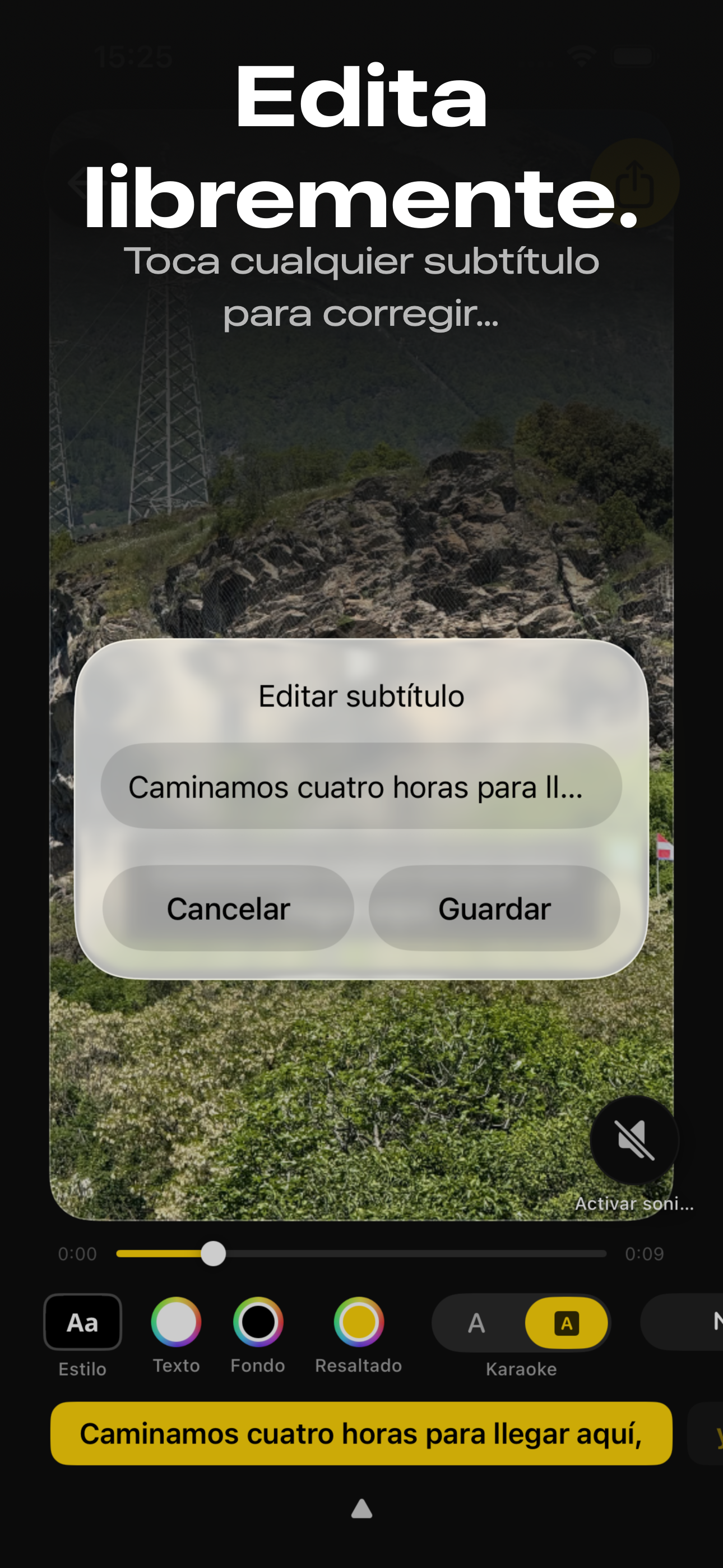Video Captions — editar subtitulos