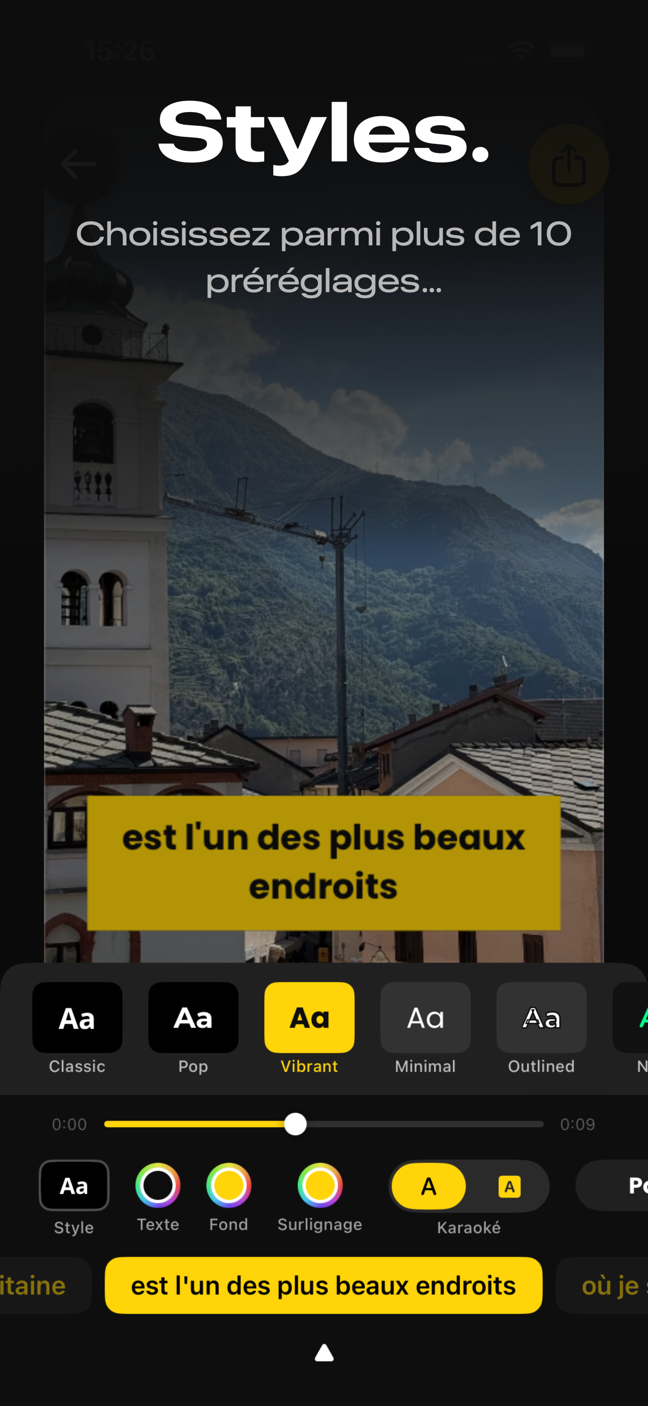 Video Captions — styles de sous-titres