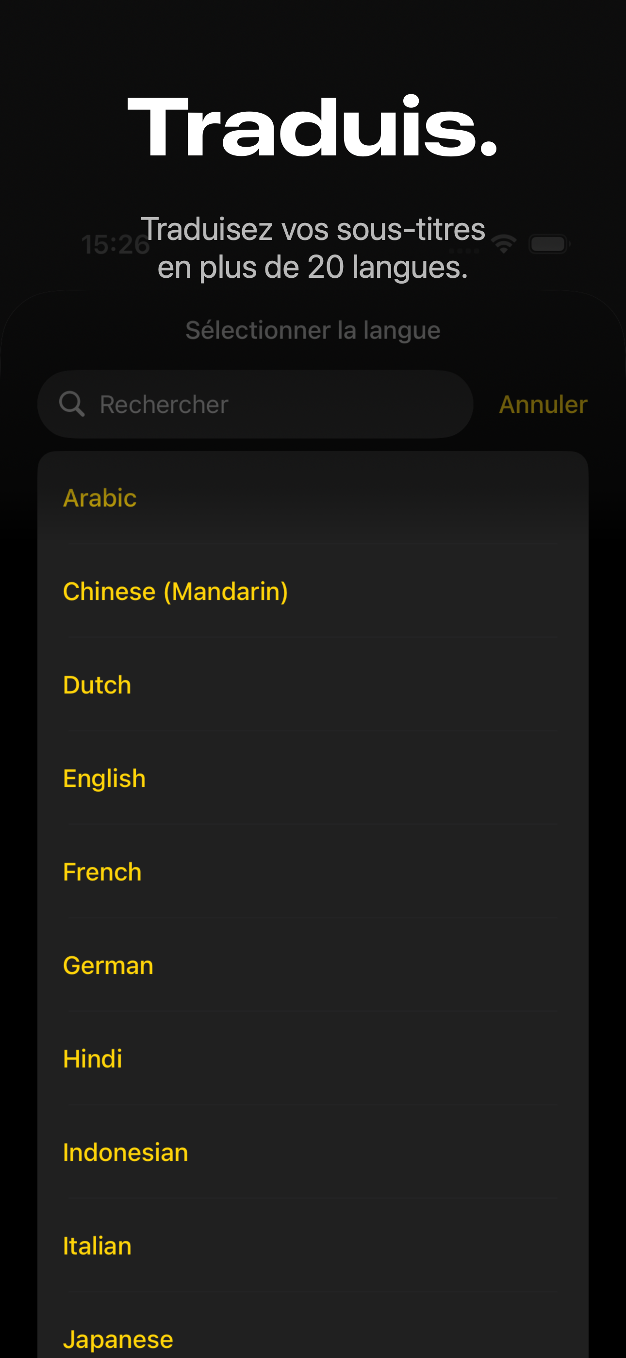 Video Captions — traduire les sous-titres
