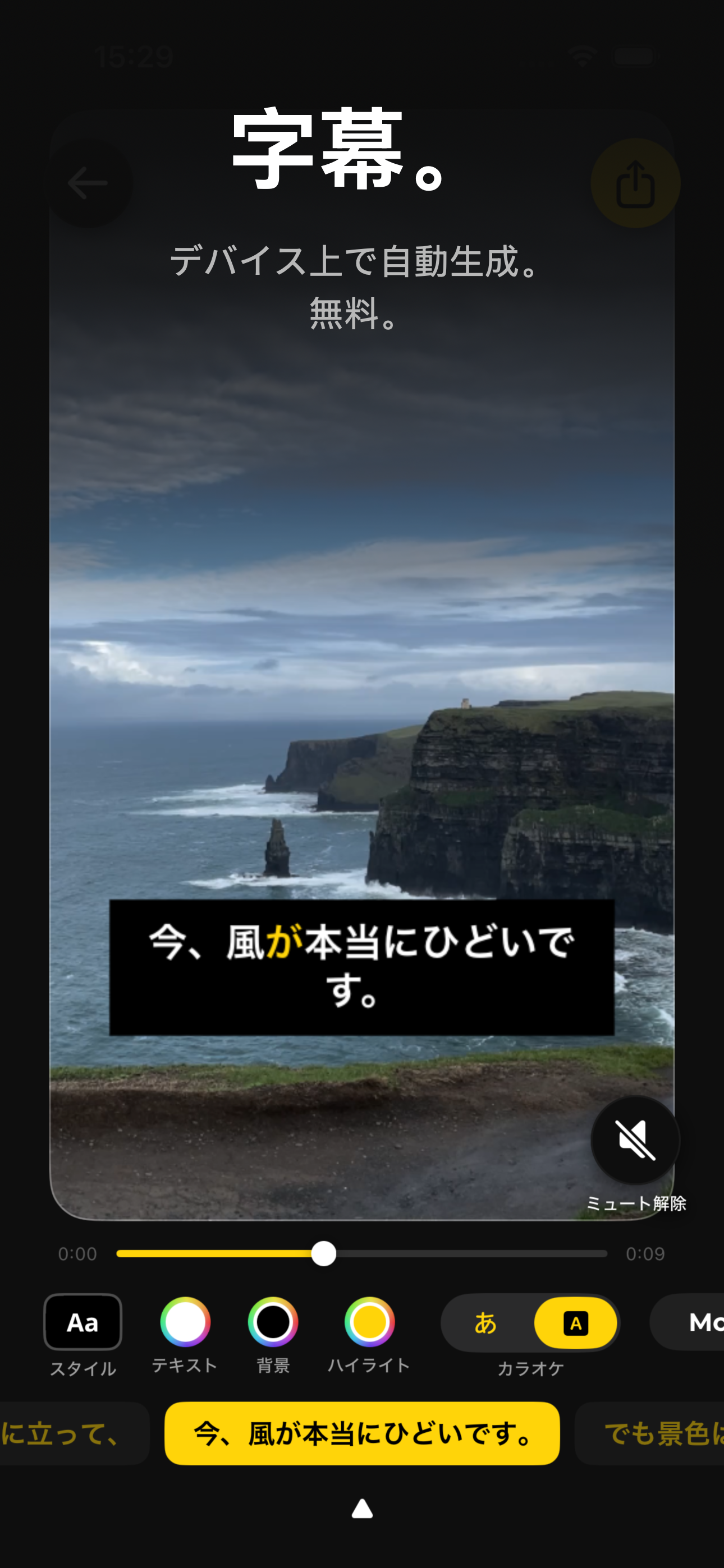 Video Captions — 自動生成された字幕