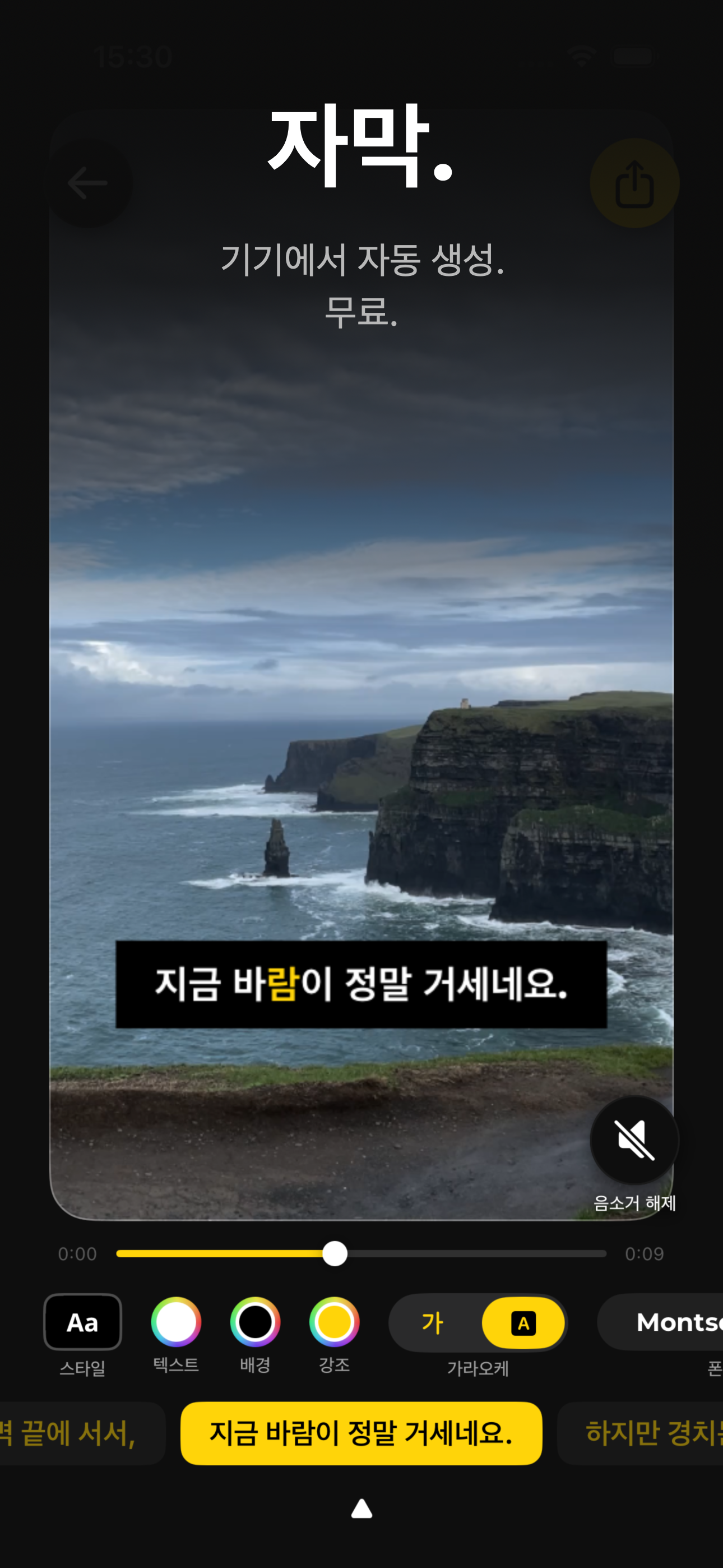 Video Captions — 자동 생성된 자막