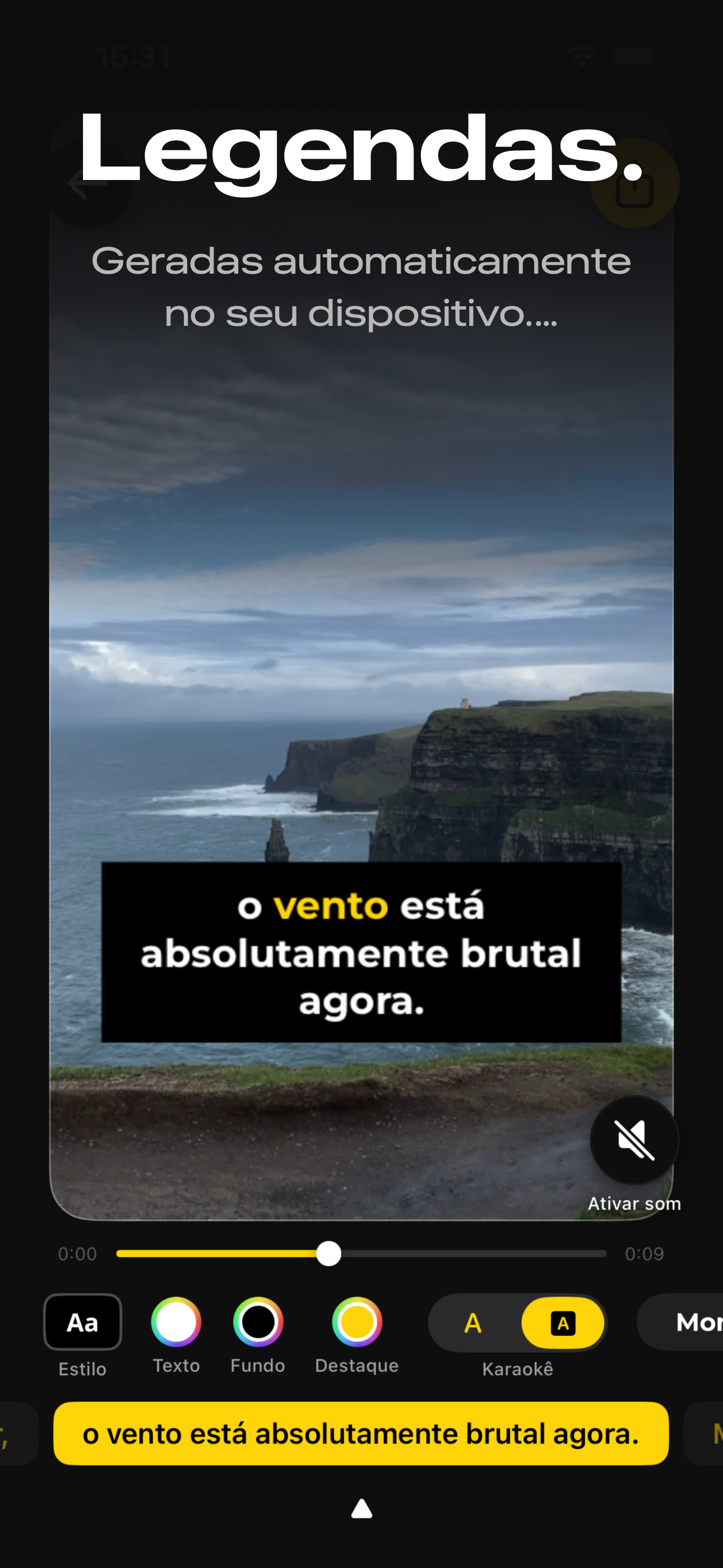 Video Captions — legendas geradas automaticamente